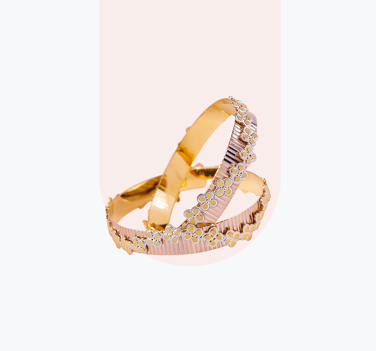Flower Design Gold Bangles