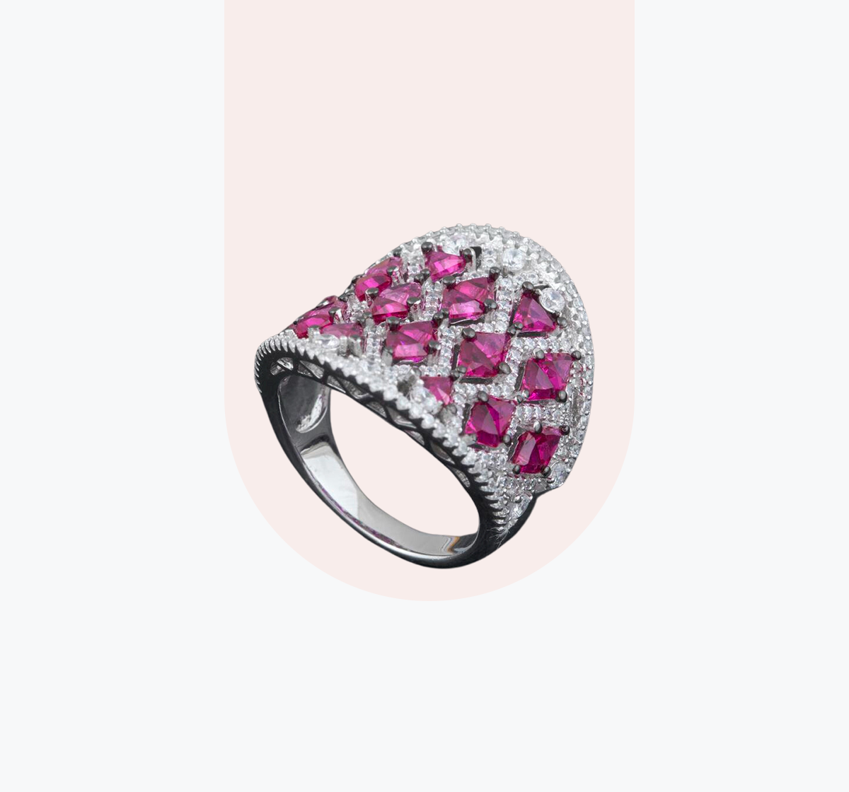 Rainbow Rectangle Gold Ring