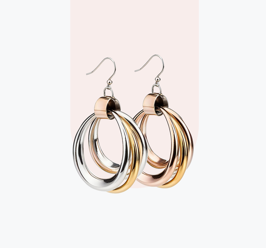 Gold Stud Earrings with Diamonds
