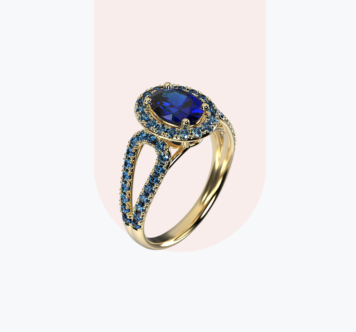 Rainbow Rectangle Gold Ring